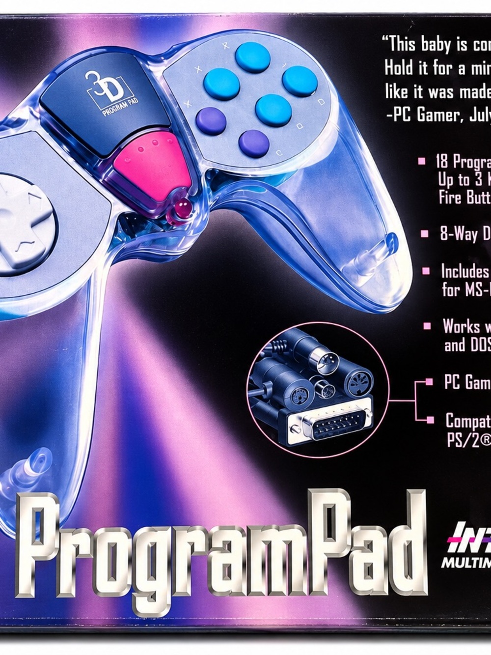 Vintage 1997 InterAct 3D Program Pad PC Game Controller CIB Complete Box